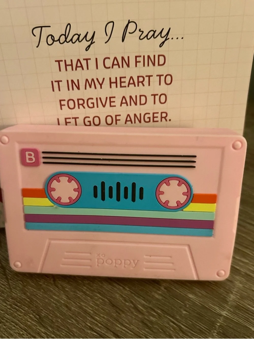 XO Poppy Pink Retro Cassette Card Holder